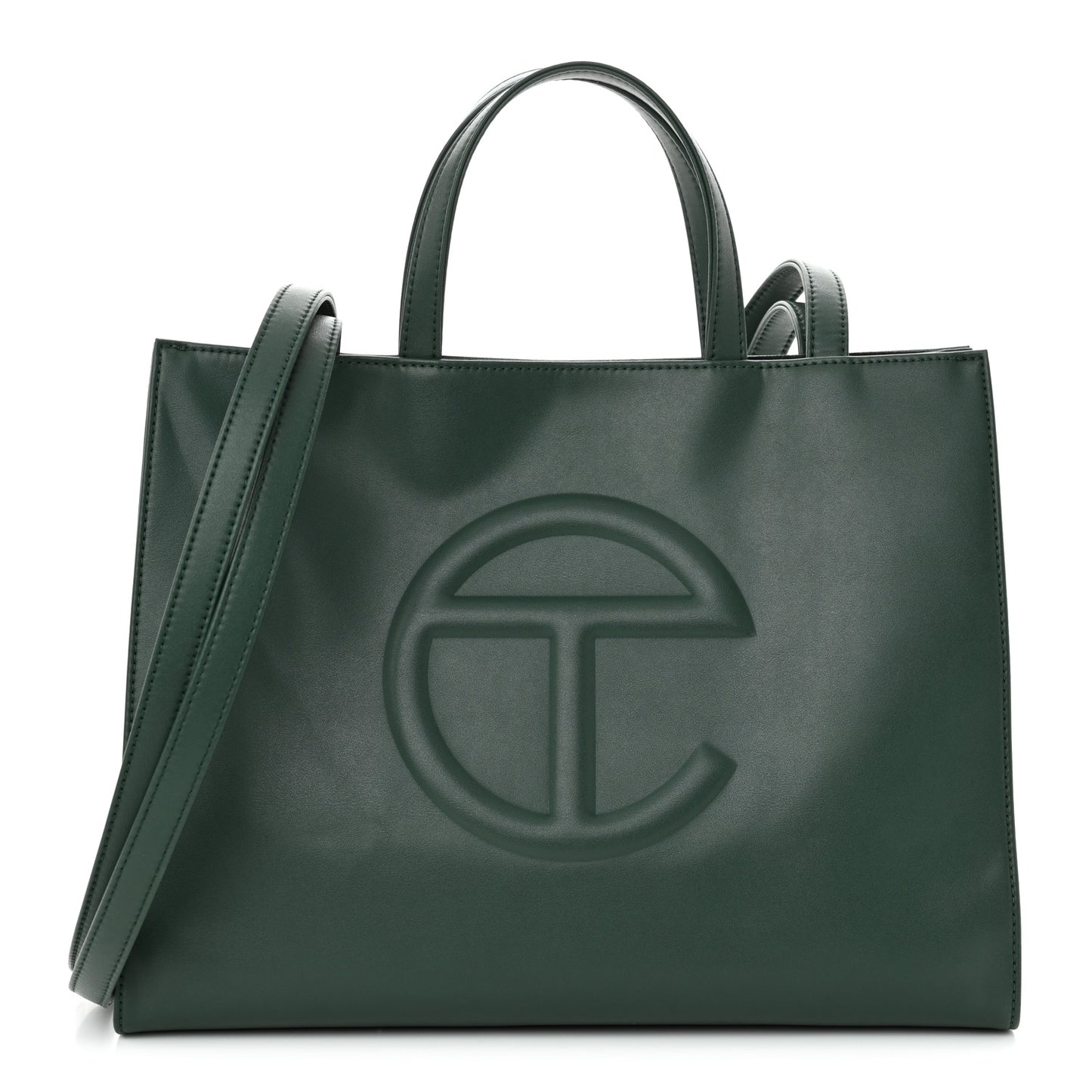 Vegan Leather Medium Shopping Bag Dark Olive