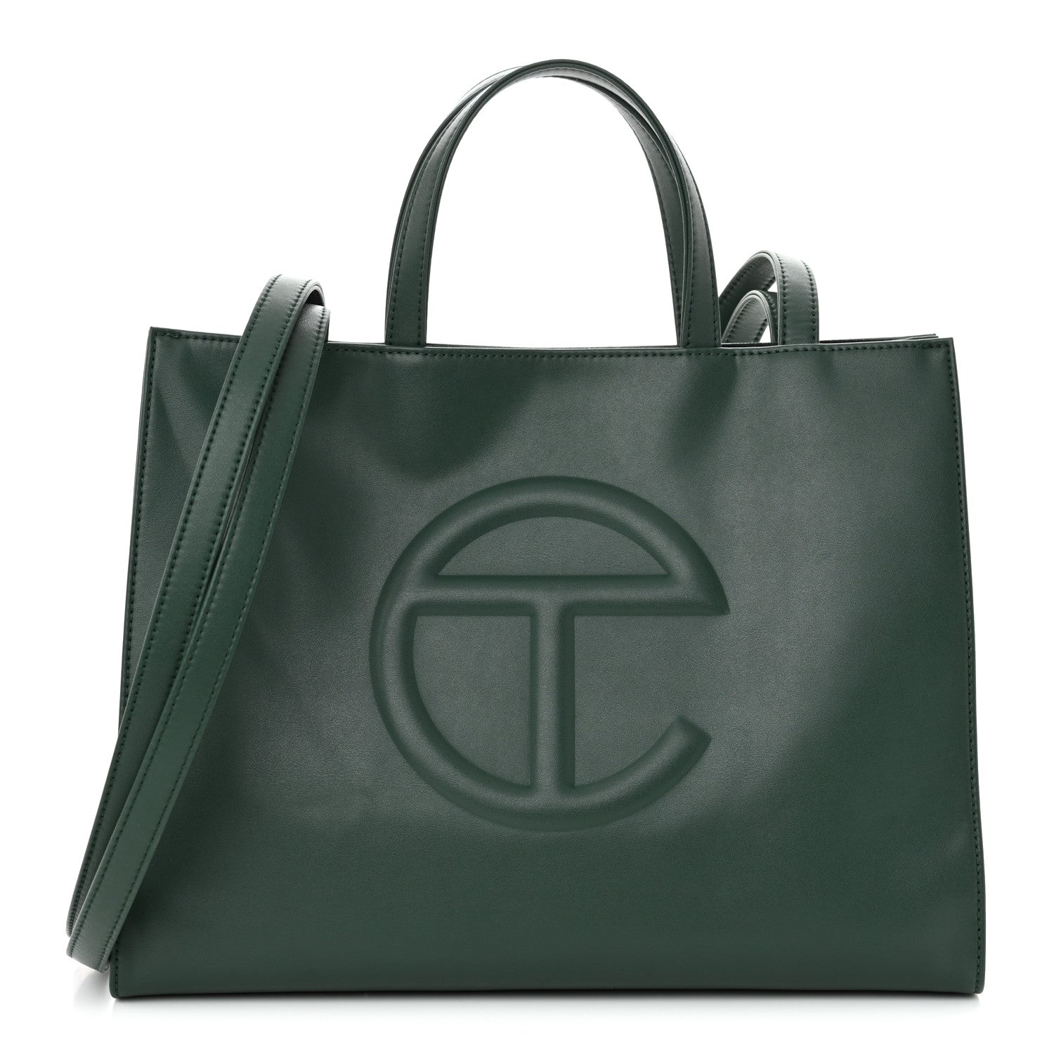 Telfar Vegan Leather Medium Shopping Bag Dark Olive 1 of 10