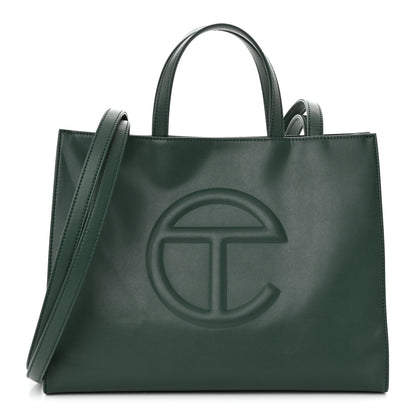 Telfar Vegan Leather Medium Shopping Bag Dark Olive 1 of 10