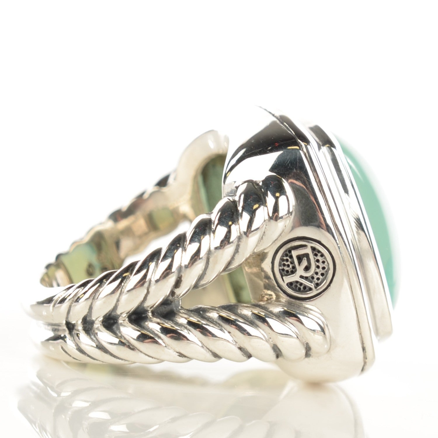 David Yurman Sterling Silver Chalcedony 16mm Albion Ring 52 6 5 of 5
