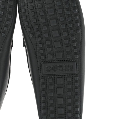 Gucci Soft Clove Calfskin Monochrome Mens Interlocking G Driver Loafers 10.5 Black 6 of 9