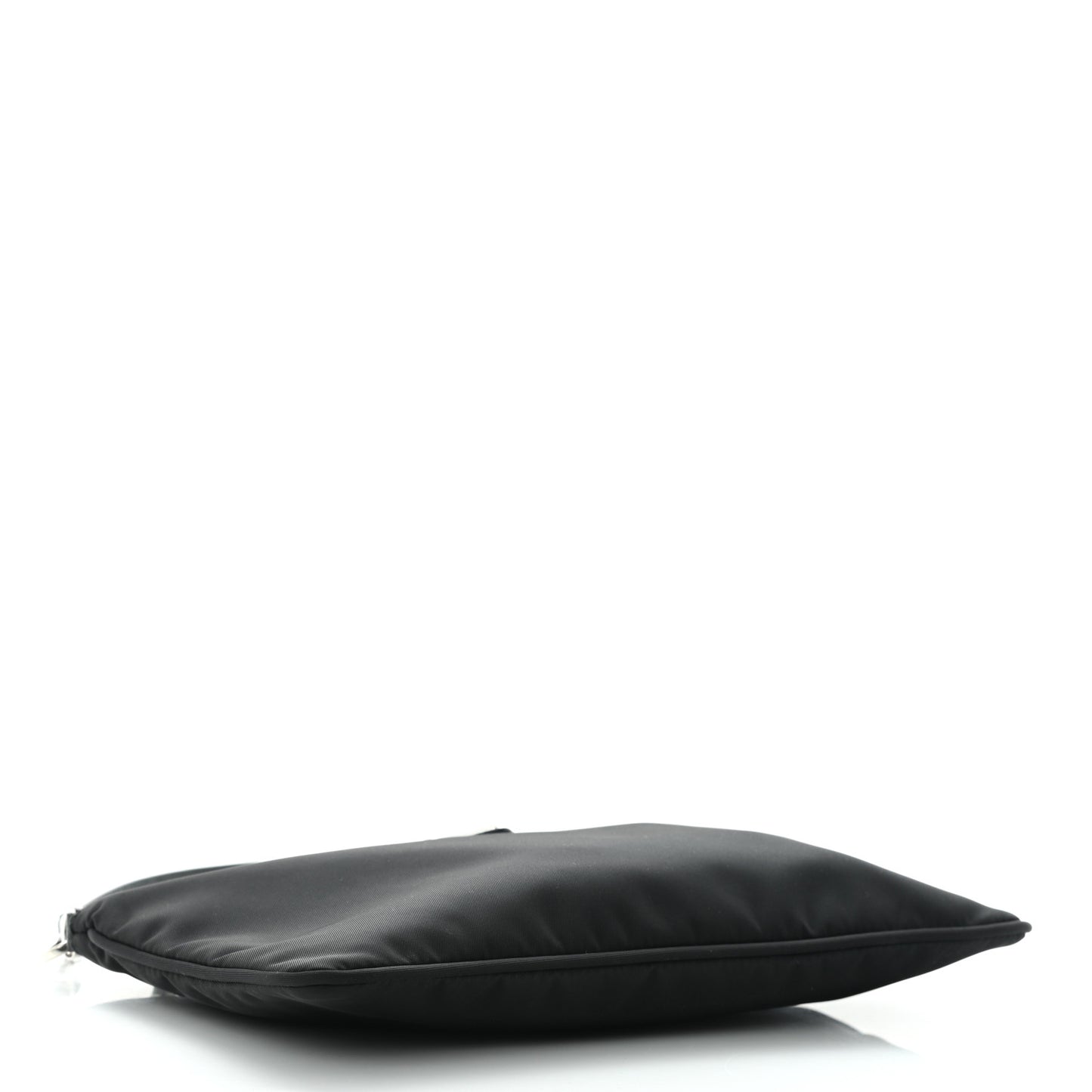 Tessuto Nylon Saffiano Flat Pochette Black
