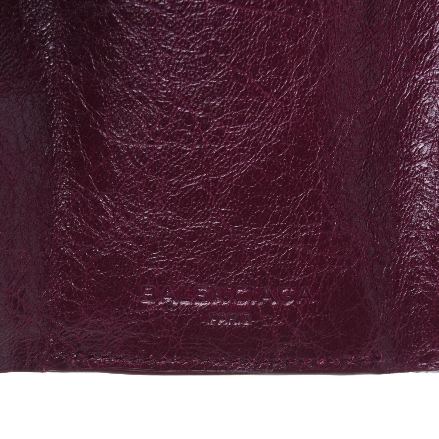 Agneau Arena Classic Gold Hardware Mini Wallet Violet Prune