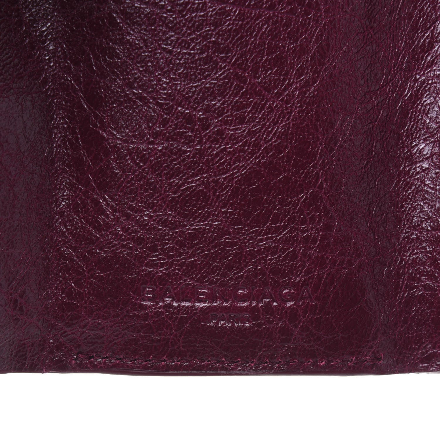 Balenciaga Agneau Arena Classic Gold Hardware Mini Wallet Violet Prune 6 of 13