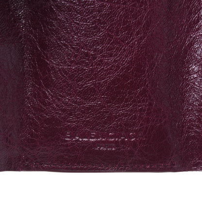 Balenciaga Agneau Arena Classic Gold Hardware Mini Wallet Violet Prune 6 of 13