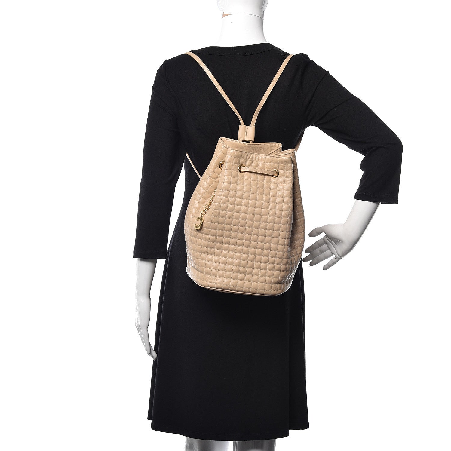 Celine Calfskin Quilted Small C Backpack Nude 1 of 13