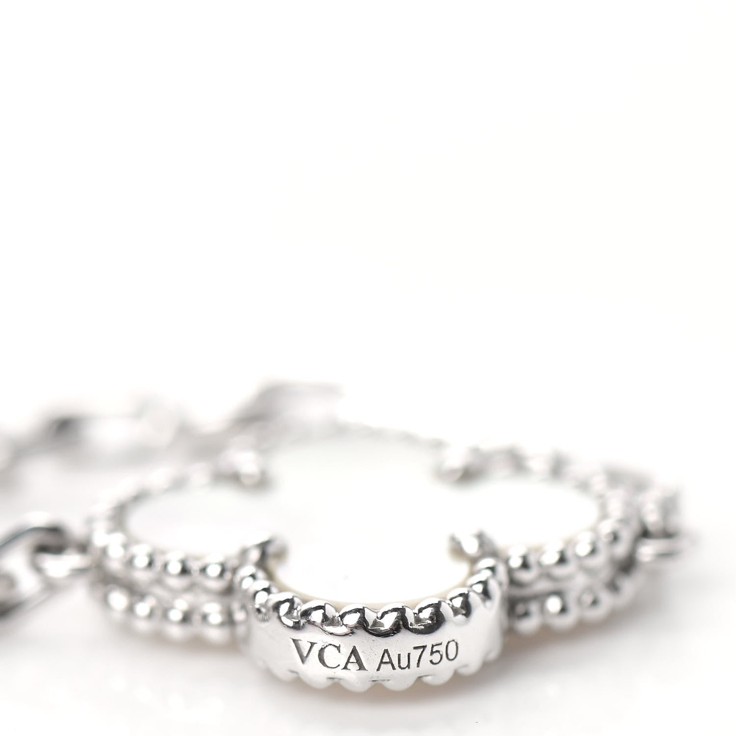 Van Cleef & Arpels 18K White Gold Mother of Pearl 10 Motifs Vintage Alhambra Necklace 4 of 6