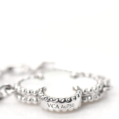 Van Cleef & Arpels 18K White Gold Mother of Pearl 10 Motifs Vintage Alhambra Necklace 4 of 6