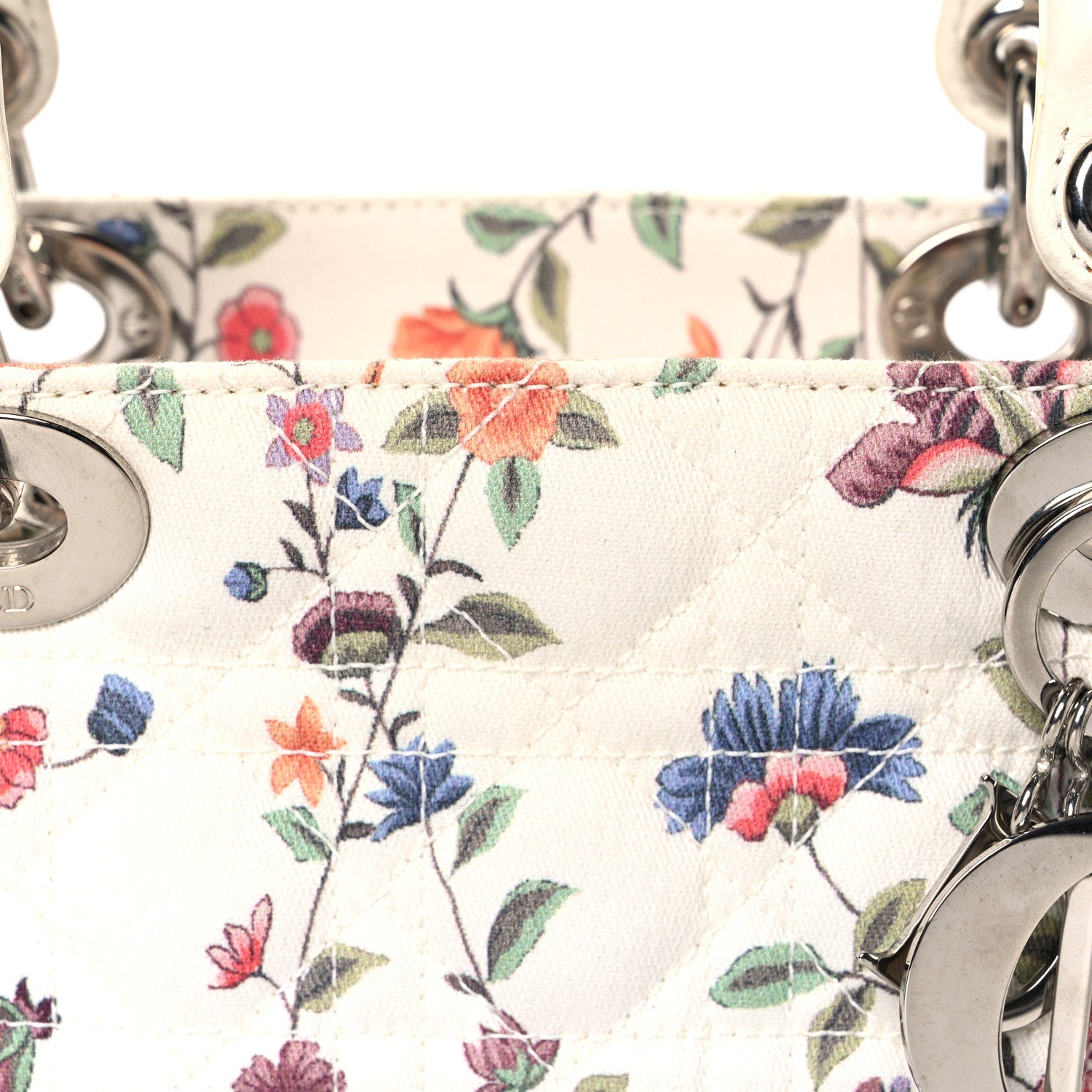 Christian Dior Canvas Nagoya Floral Medium Lady Dior White Multicolor 8 of 10
