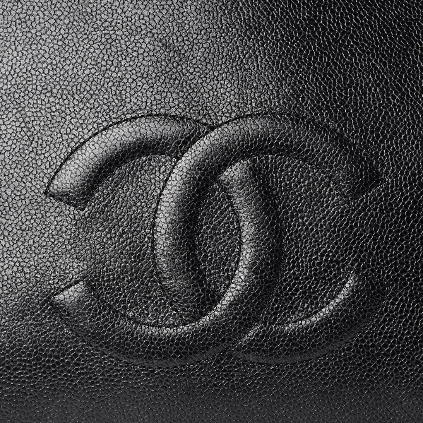 Caviar Large CC Shoulder Bag Black