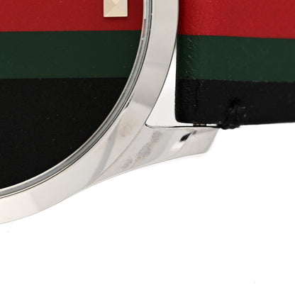 Gucci Stainless Steel Calfskin 38mm G-Timeless Stripe Web Quartz Watch Black 7 of 8