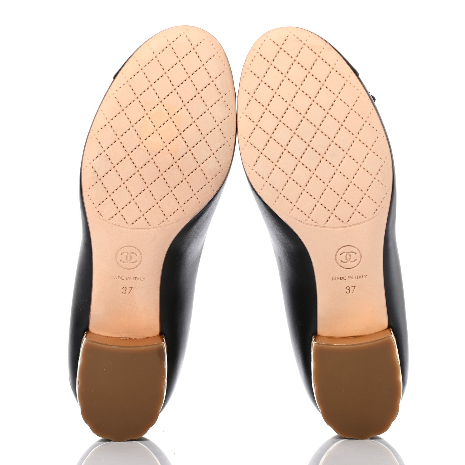 Chanel Lambskin Camellia Cap Toe Pumps 37 Black 5 of 8