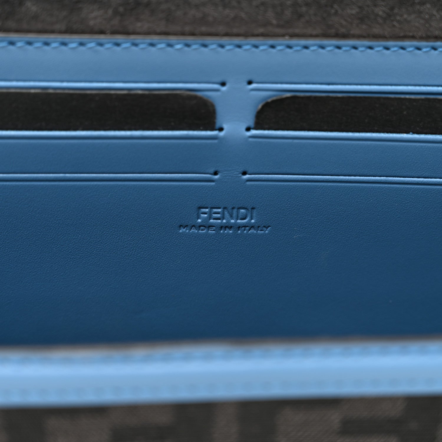 Fendi Recycled Fabric Jacquard Vitello King FF 1974 Baguette Soft Trunk Asfalto Black Fiordaliso 7 of 9