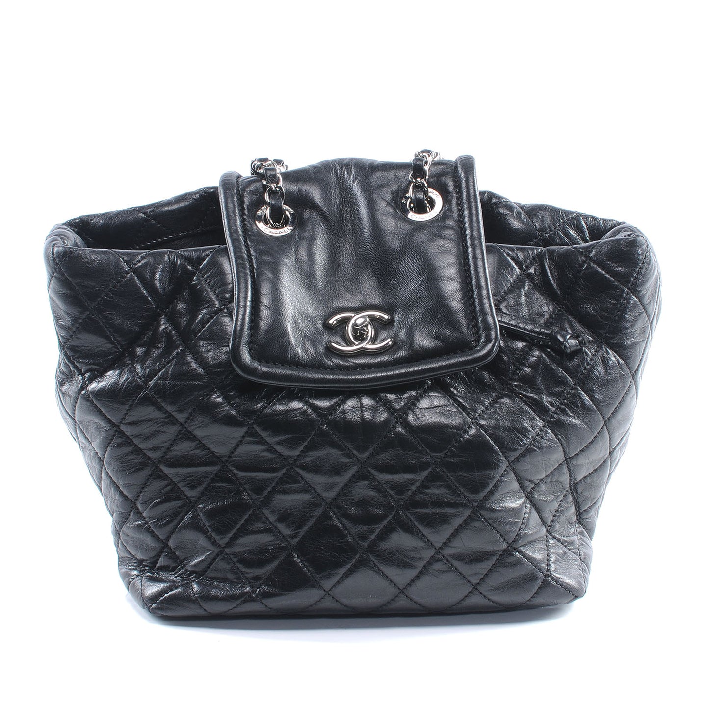 Lambskin Quilted Beijing Backpack Bag Black