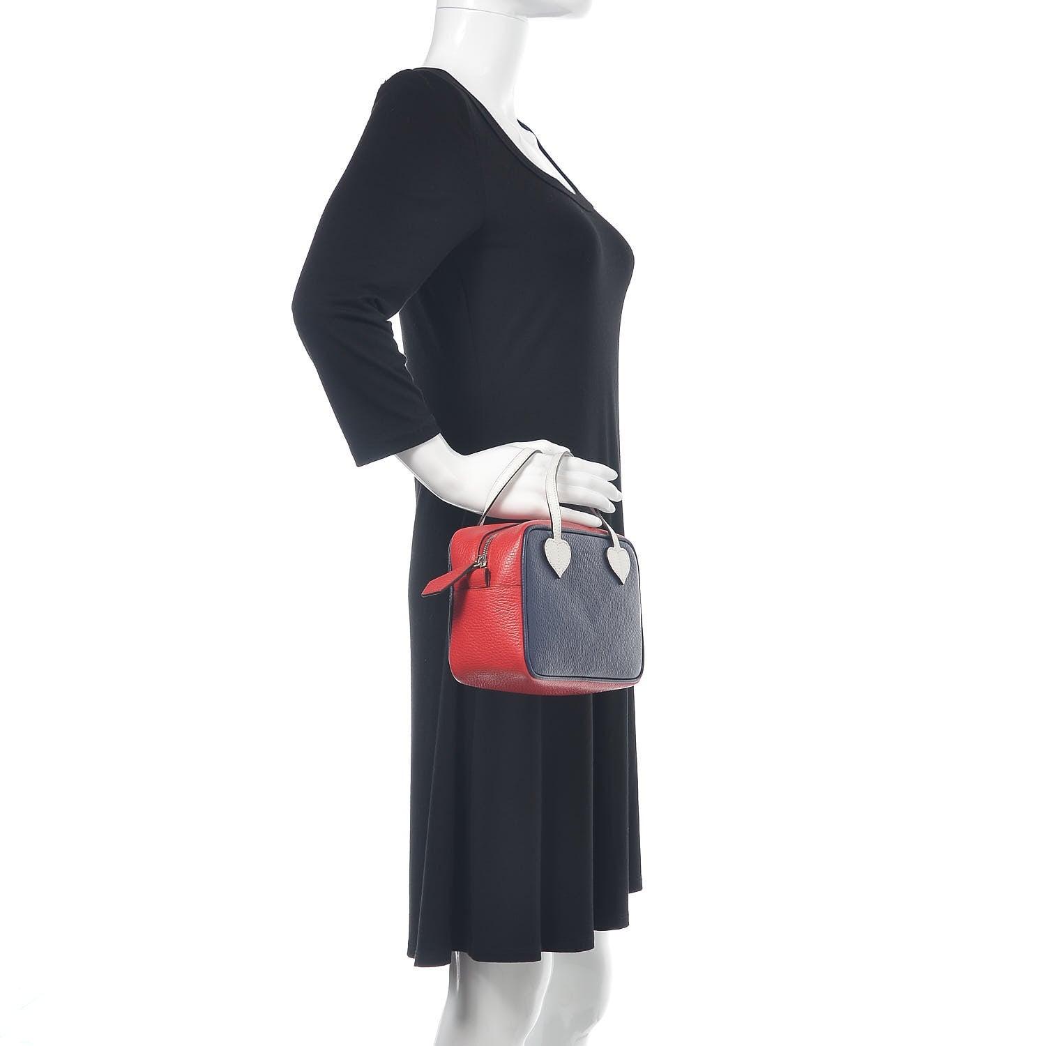 Gucci Calfskin Kids Heart Top Handle Bag Blue Hibiscus Red 2 of 10