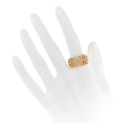 Christian Dior Metal Crystal DIO(R)EVOLUTION Ring 54/7 Gold 2 of 4