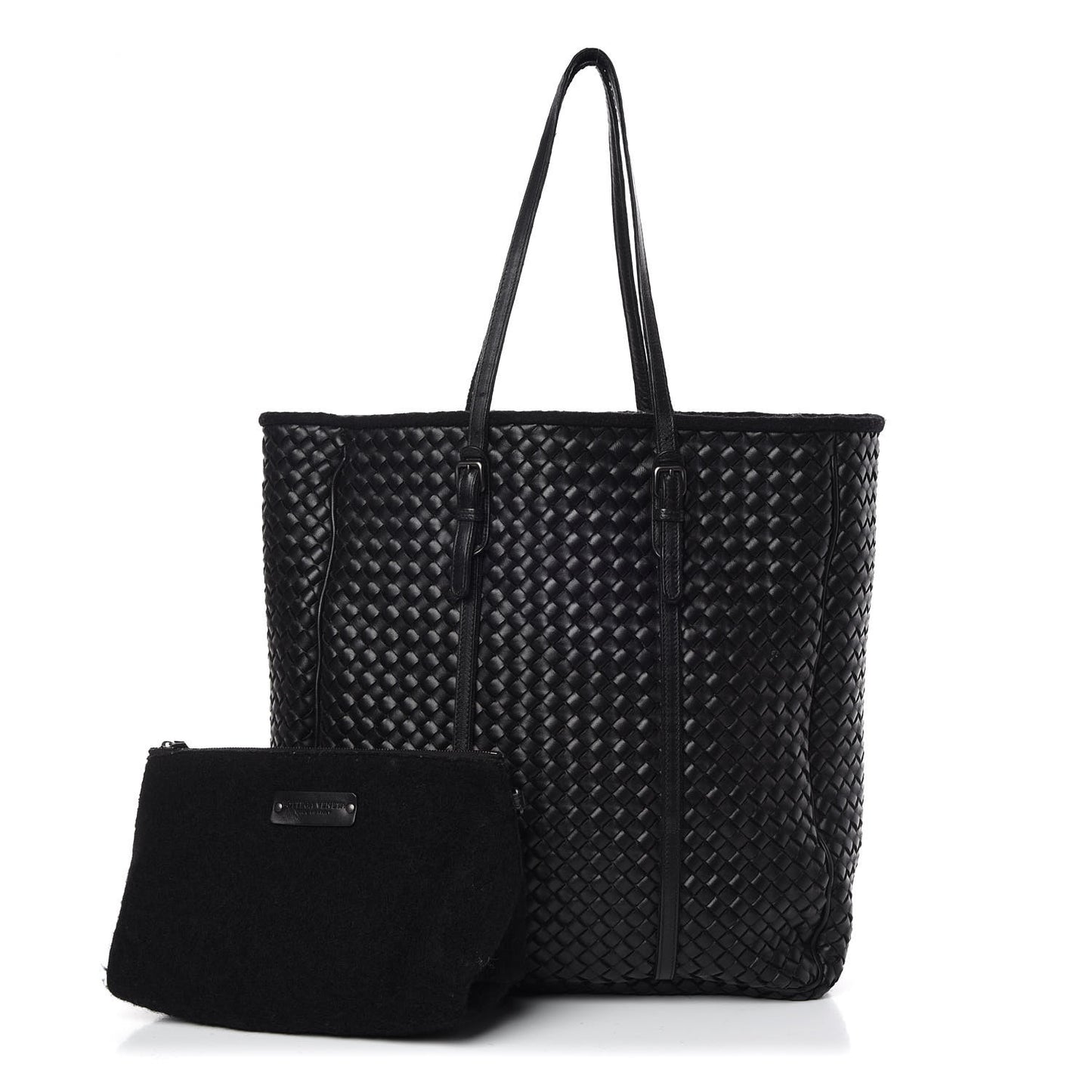 Wool Nappa Intrecciato Tote Black