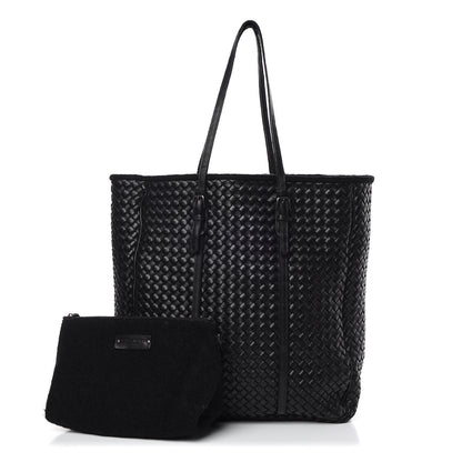 Bottega Veneta Wool Nappa Intrecciato Tote Black 1 of 13