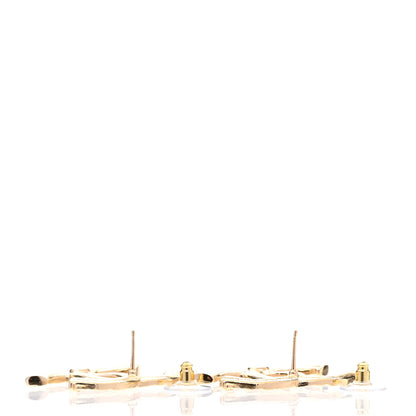 Chanel Metal Textured CC Earrings Gold 3 of 5