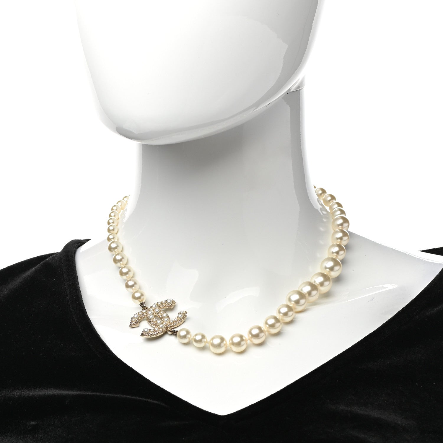 Chanel Pearl CC 100th Anniversary Necklace Light Gold 2 of 5