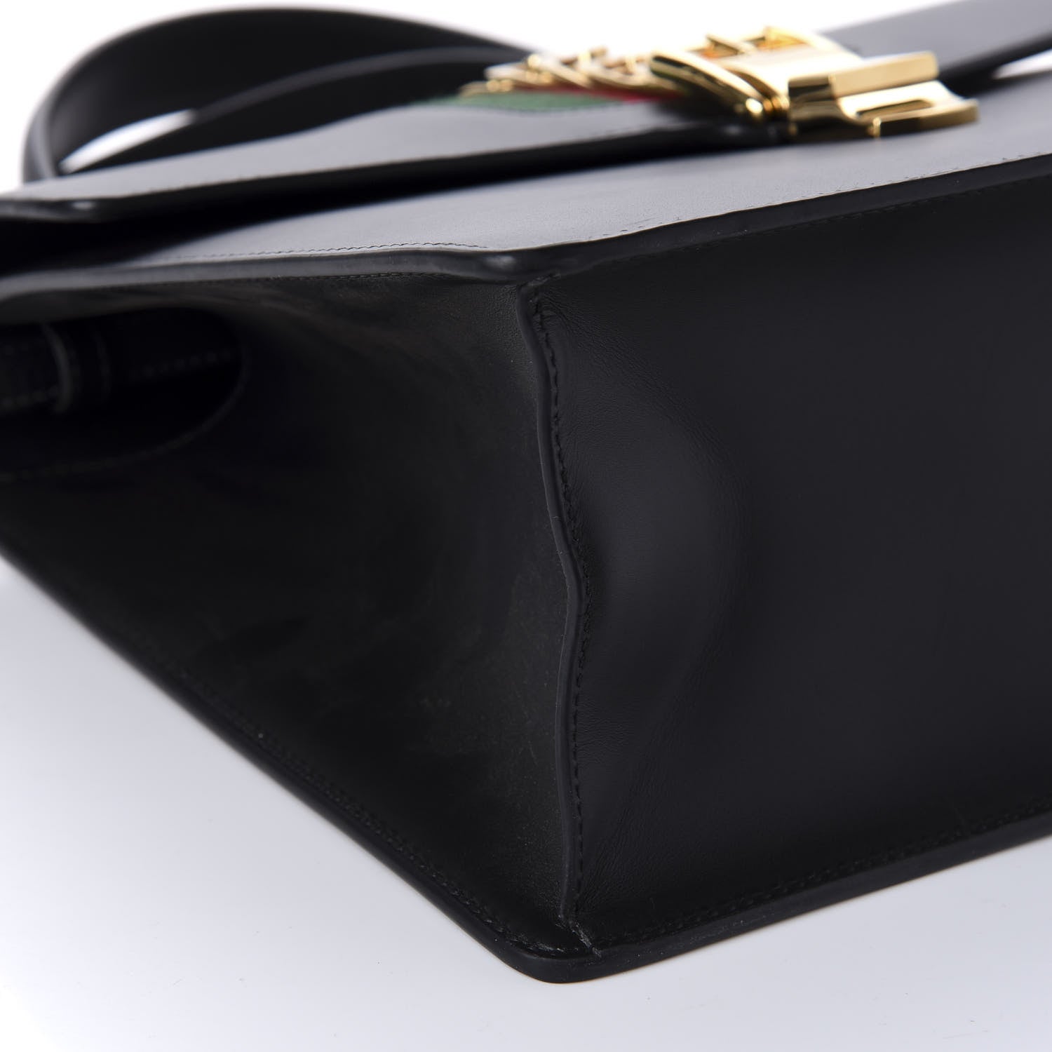 Gucci Calfskin Medium Sylvie Top Handle Bag Black 7 of 11
