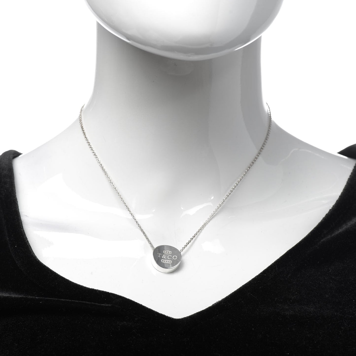 Sterling Silver Round 1837 Pendant Necklace