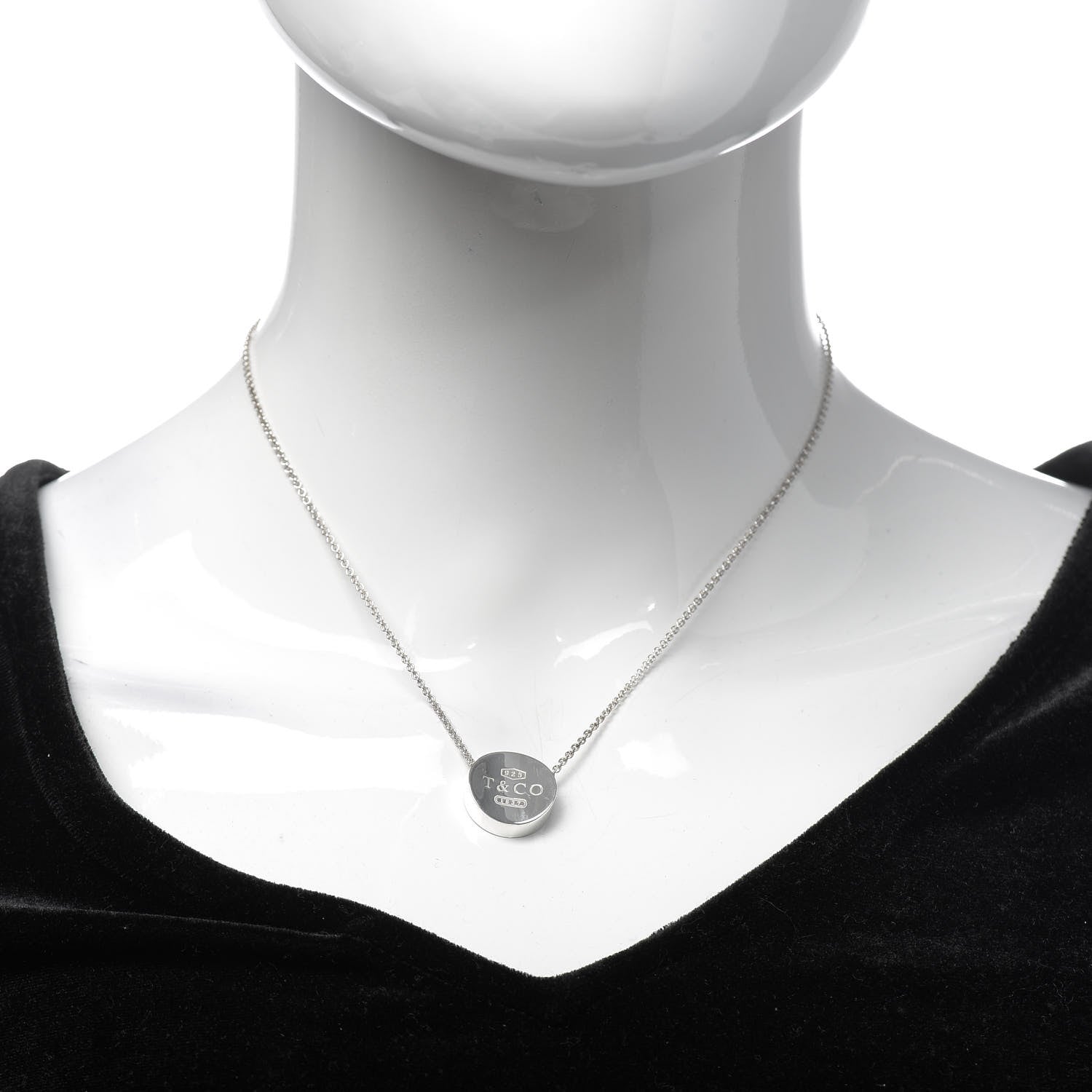 Tiffany Sterling Silver Round 1837 Pendant Necklace 2 of 5