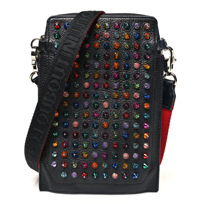 Christian Louboutin Calfskin Spikes Loubilab Crossbody Bag Black 1 of 11
