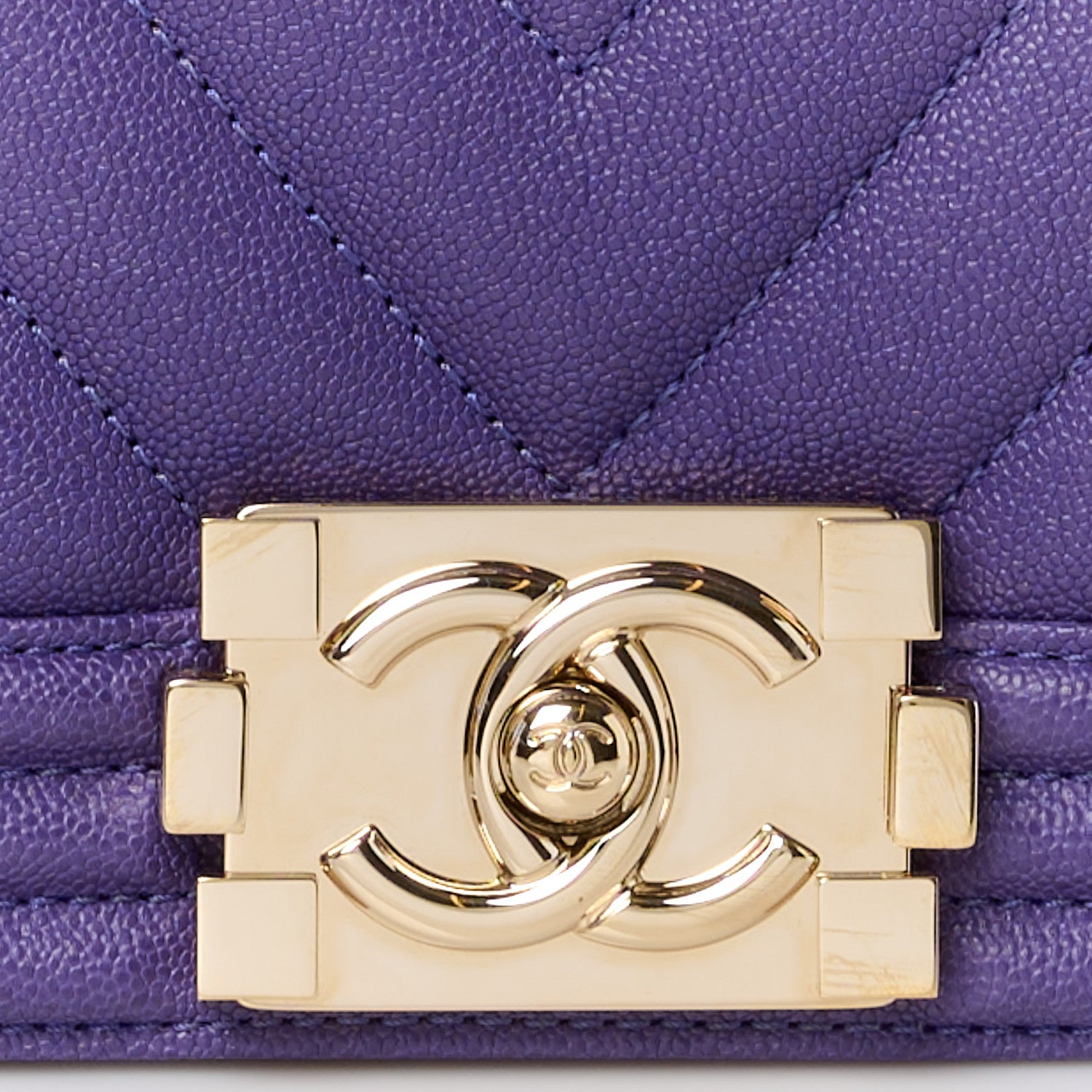 Chanel Caviar Chevron Quilted Small Boy Flap Purple 8 of 11