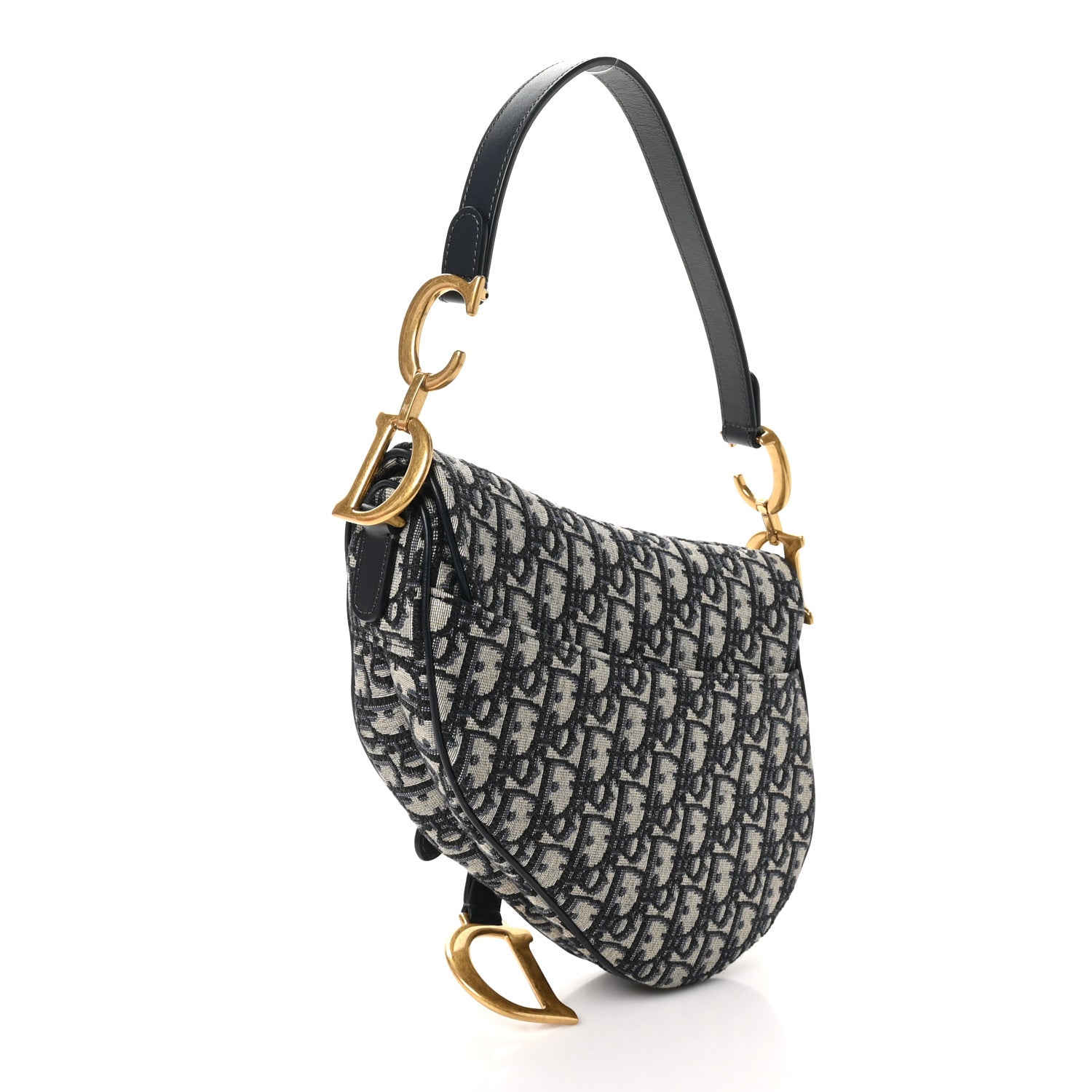 Christian Dior Oblique Saddle Bag Blue 3 of 12