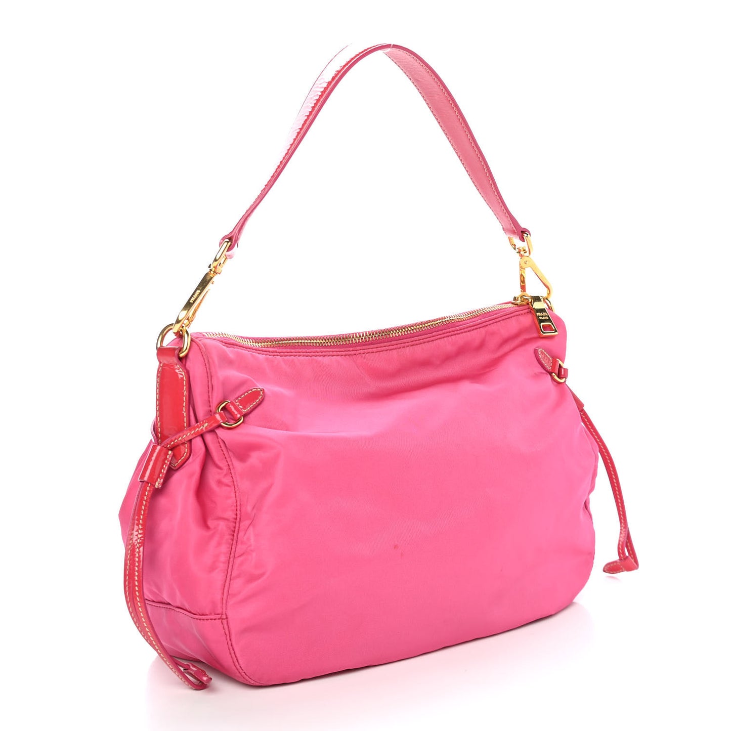 Tessuto Nylon Vernice Bag Fuxia