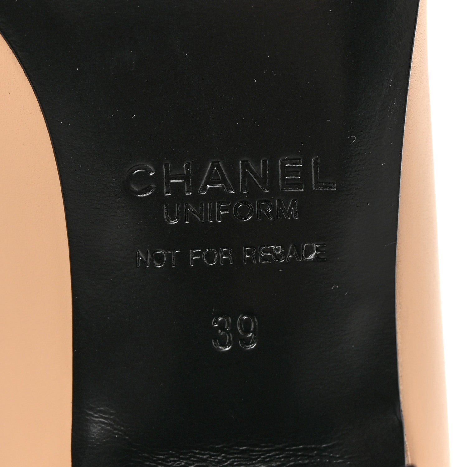 Chanel Lambskin Cap Toe CC Pumps 39 Beige Black 6 of 22