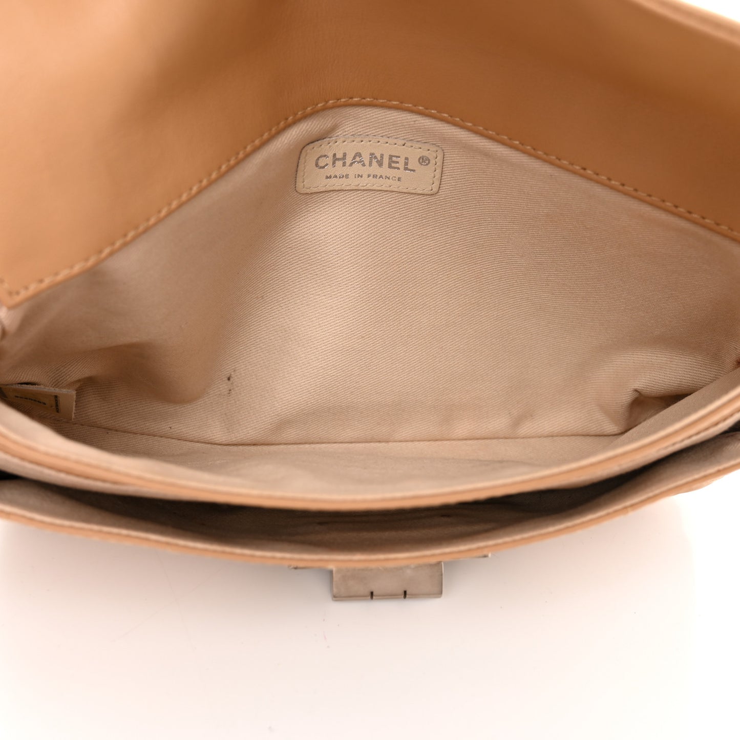 Lambskin Mademoiselle Chocolate Bar Shoulder Bag Beige