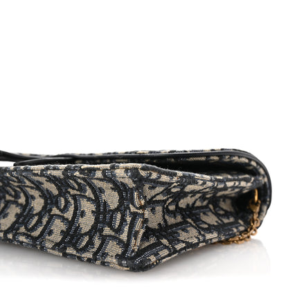 Christian Dior Oblique Saddle Chain Pouch Blue 9 of 9