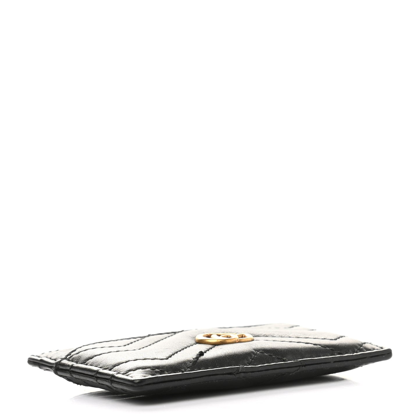 Calfskin Matelasse GG Marmont Card Holder Black