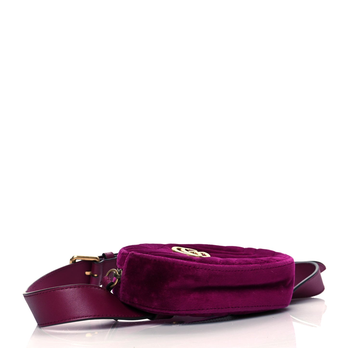 Velvet Matelasse GG Marmont Belt Bag 95 38 Fuchsia Violet Cyclamen