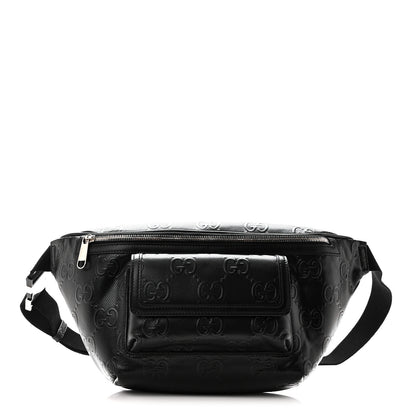 Gucci Calfskin GG Tennis Embossed Pocket Belt Bag Black 1 of 10