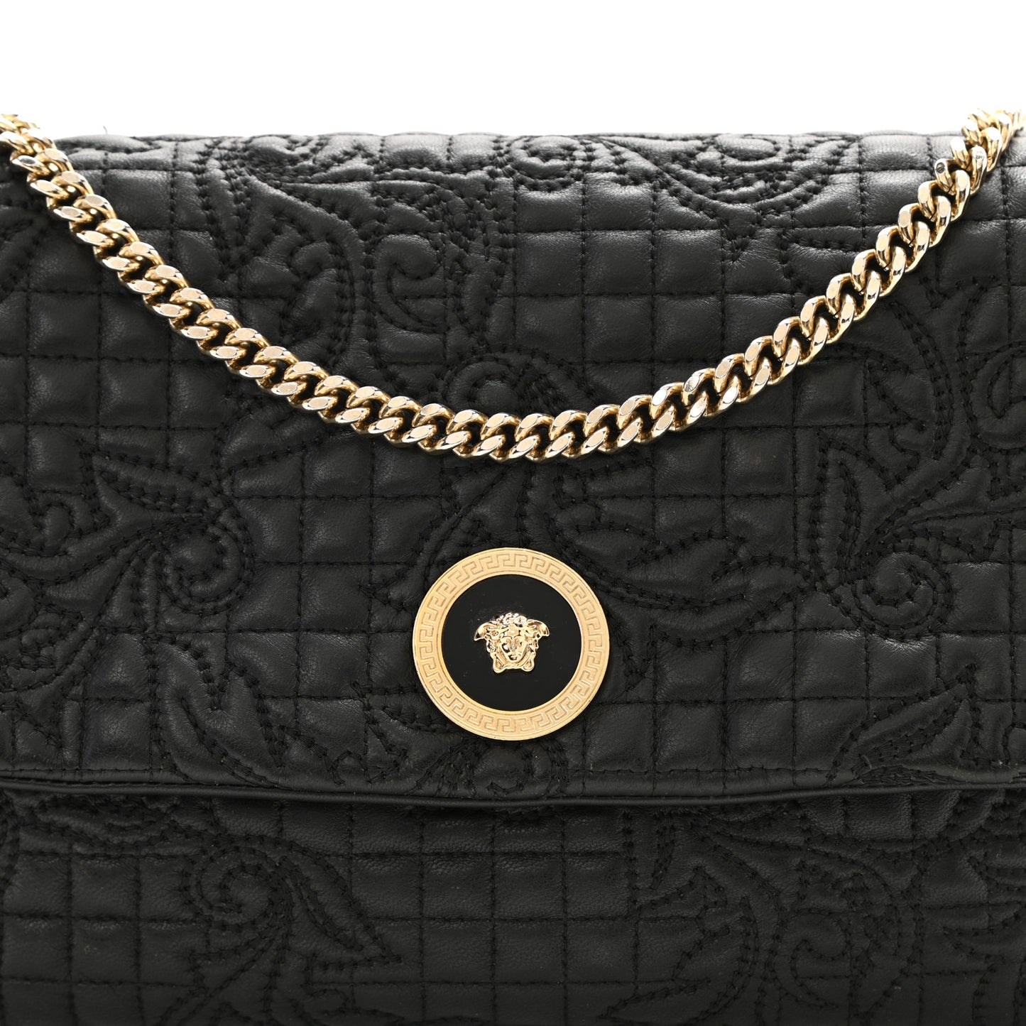 Nappa Barocco Quilted Vanitas Crossbody Black
