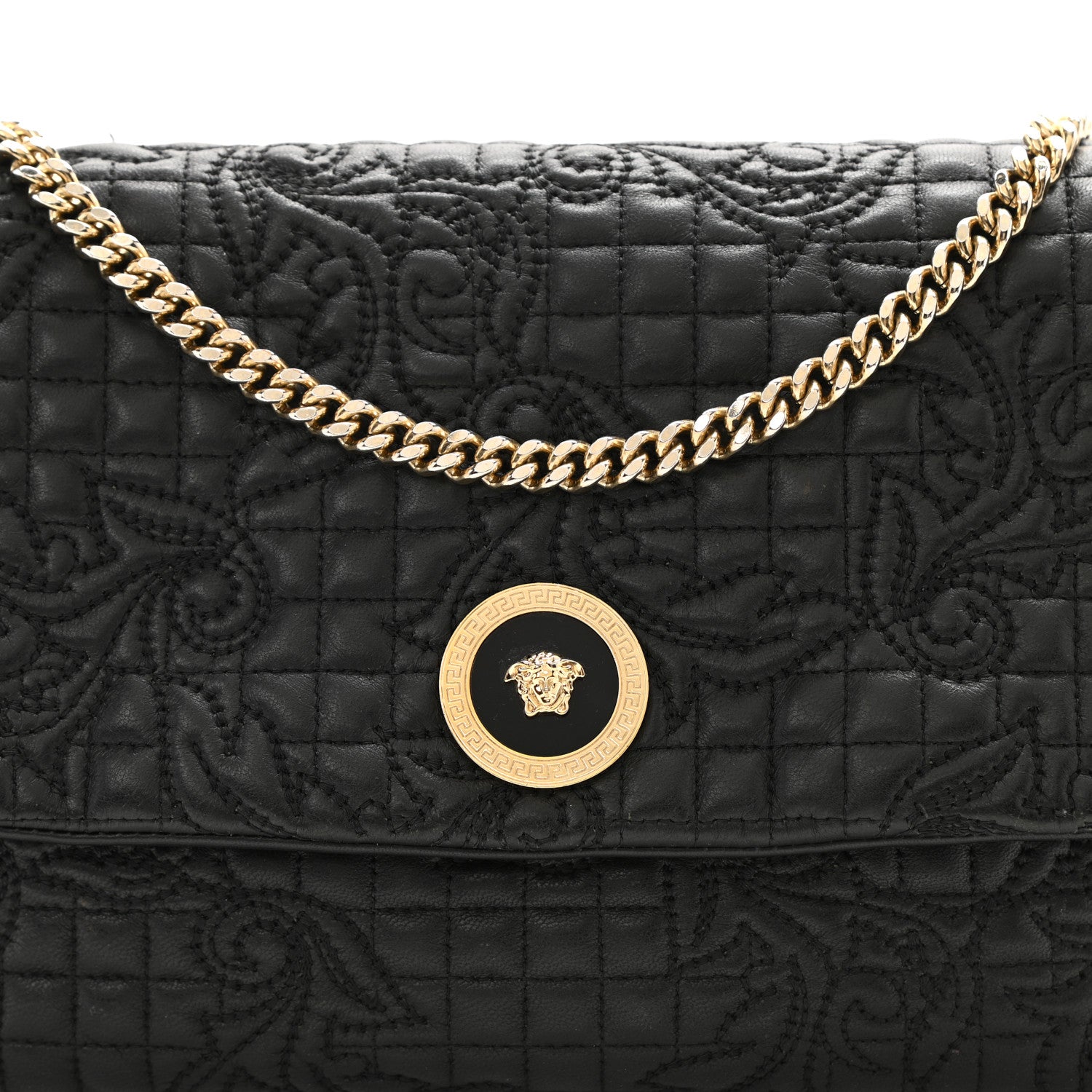 Versace Nappa Barocco Quilted Vanitas Crossbody Black 8 of 12