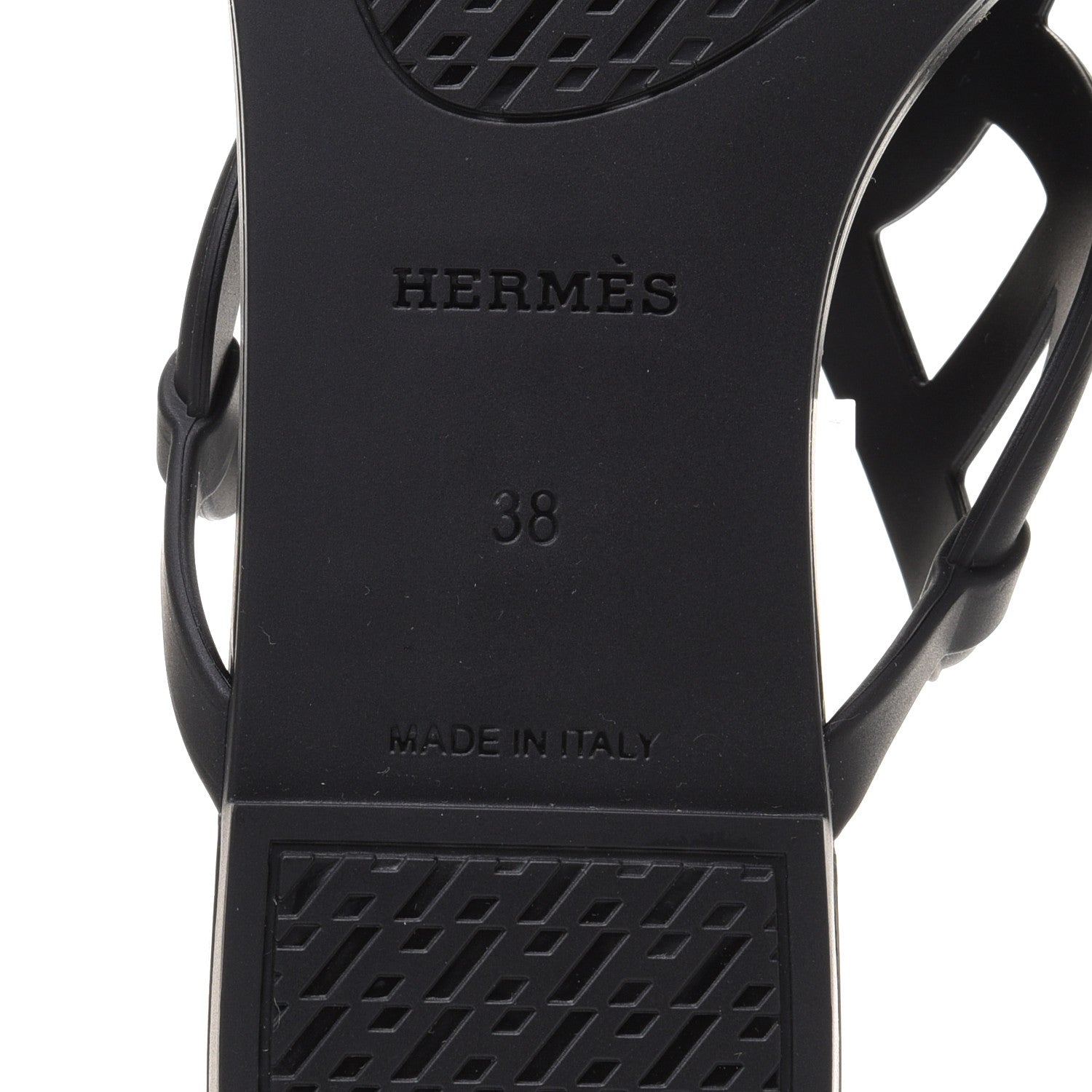 Hermes Rubber Womens Egerie Sandals 38 Black 6 of 8