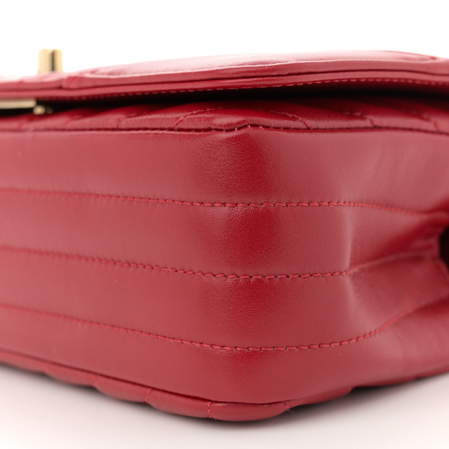 Chanel Calfskin Chevron Quilted Mini Statement Flap Red 10 of 13