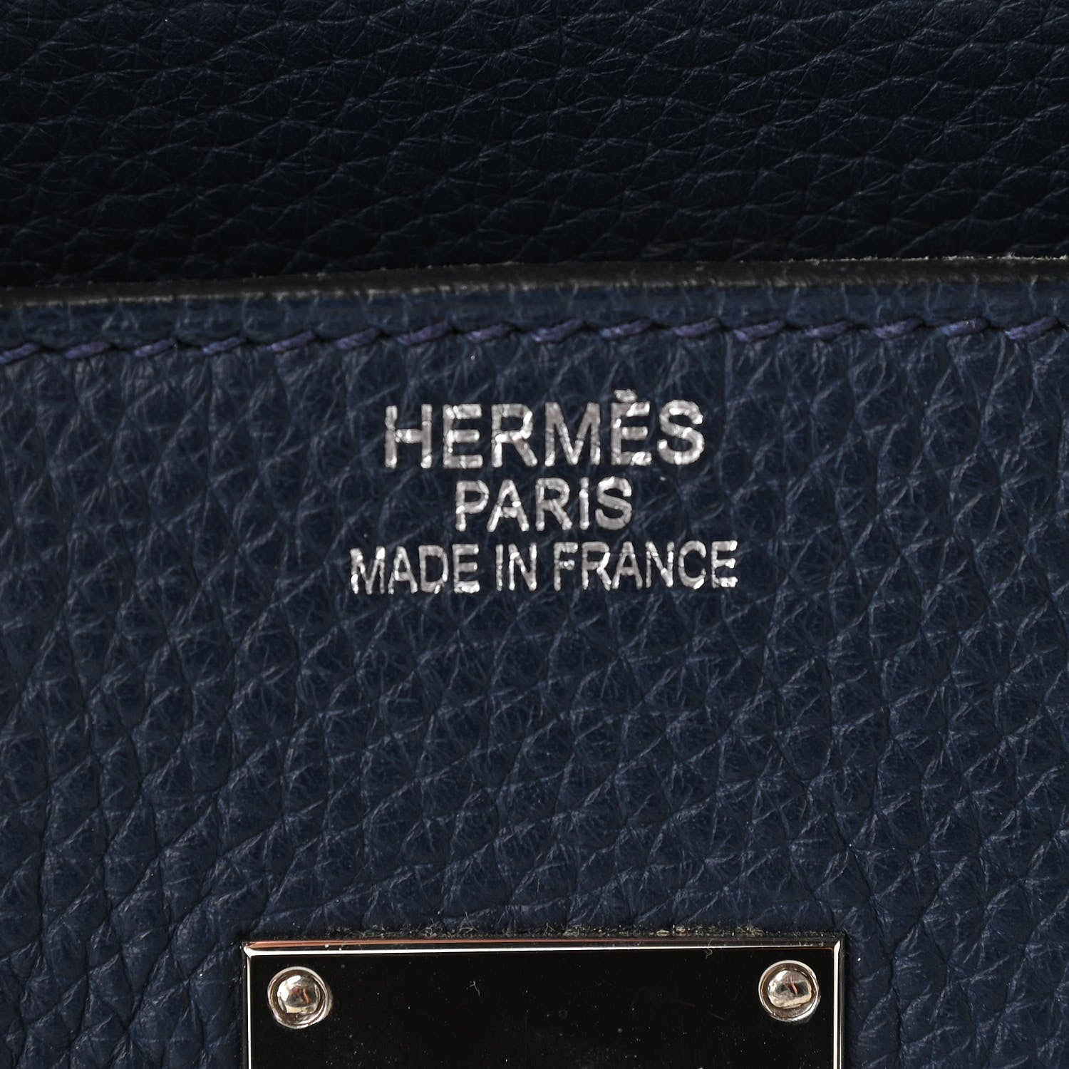 Hermes Taurillon Clemence JPG Shoulder Birkin II 42 Bleu Marine 5 of 12