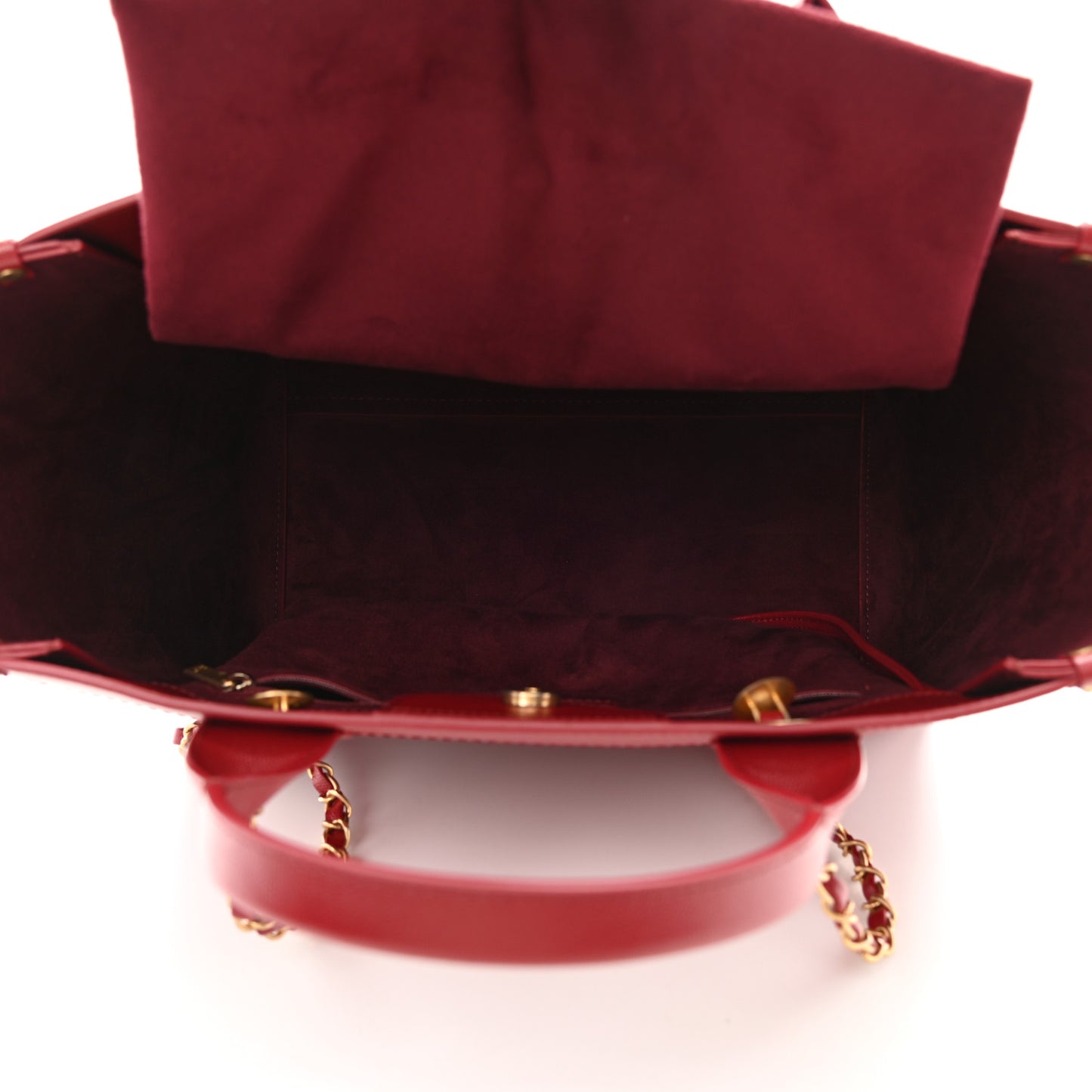 Caviar Small Studded Deauville Tote Red