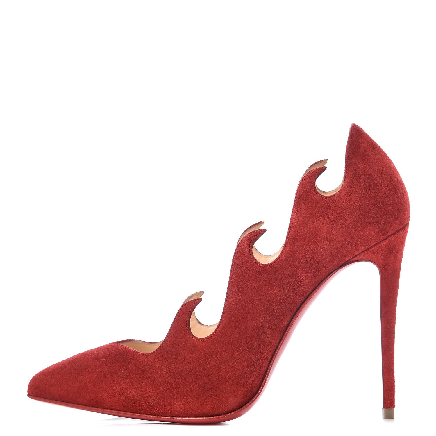 Christian Louboutin Veau Velours Olavague 100 Pumps 36 Rougissime 1 of 8