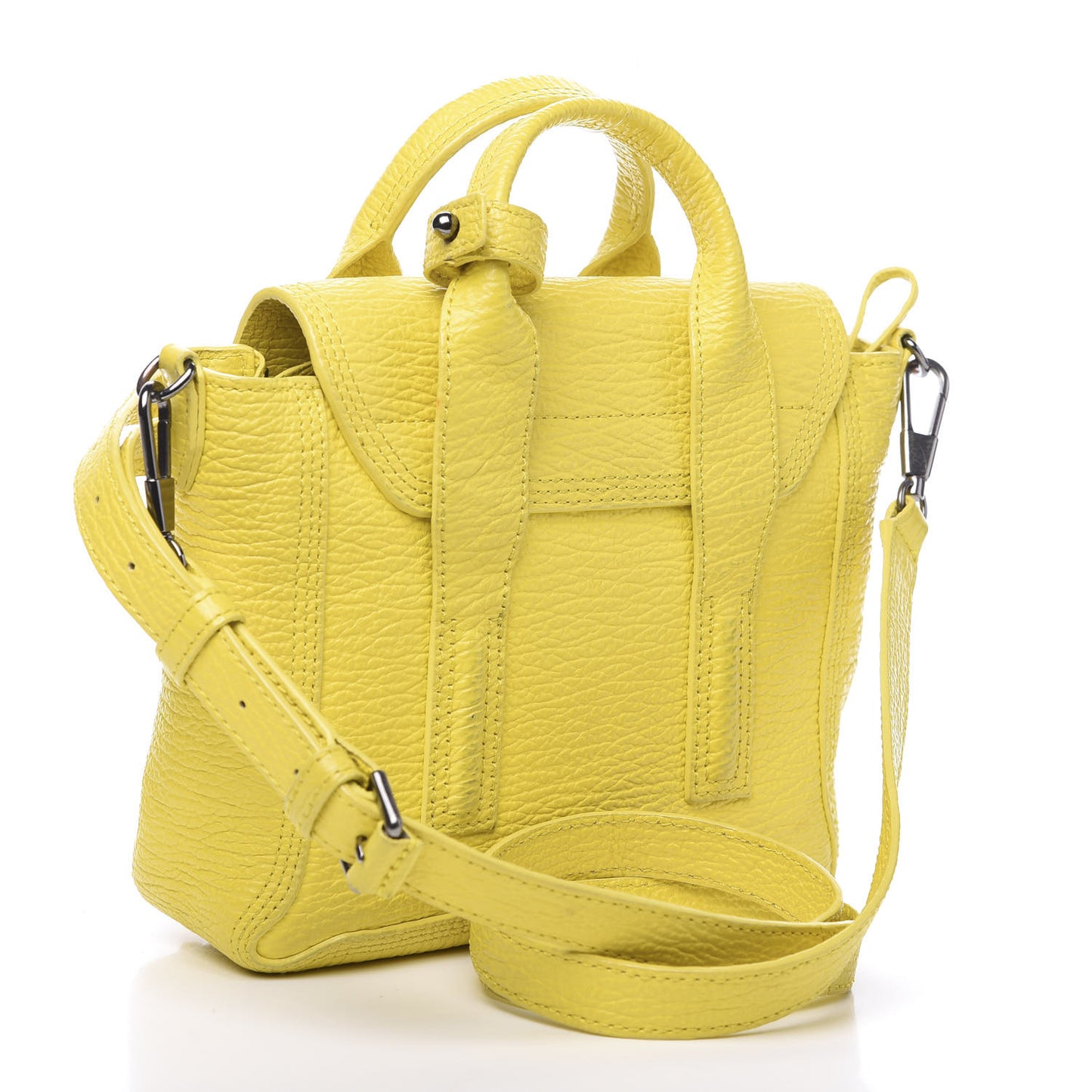 3.1 Textured Calfskin Mini Pashli Satchel Yellow