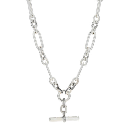 David Yurman Sterling Silver Diamond Lexington Chain Necklace 1 of 4
