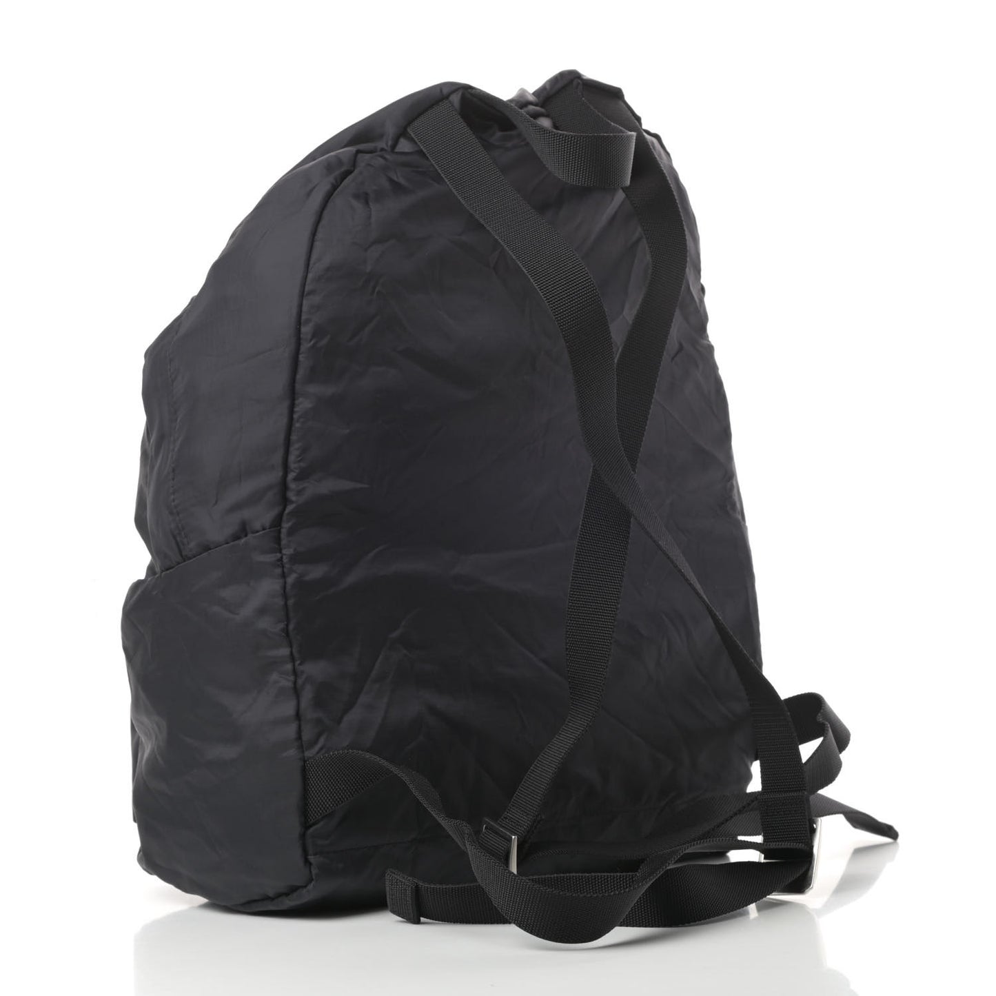 Nylon City Fold Up Backpack Belt Bag Black
