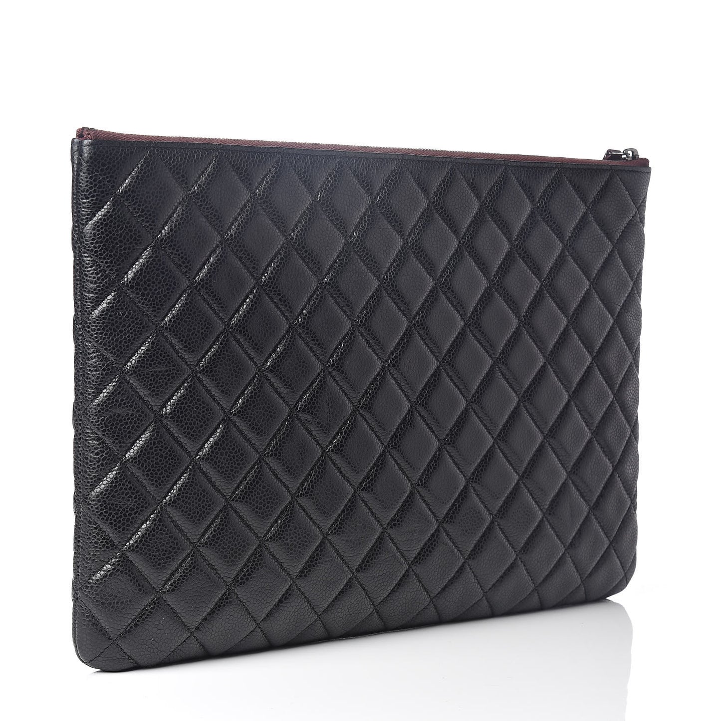 Caviar Quilted Large Cosmetic Case Black
