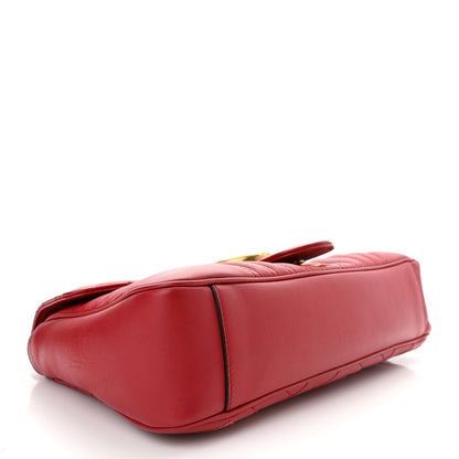 Gucci Calfskin Matelasse Medium GG Marmont Shoulder Bag Hibiscus Red 4 of 10