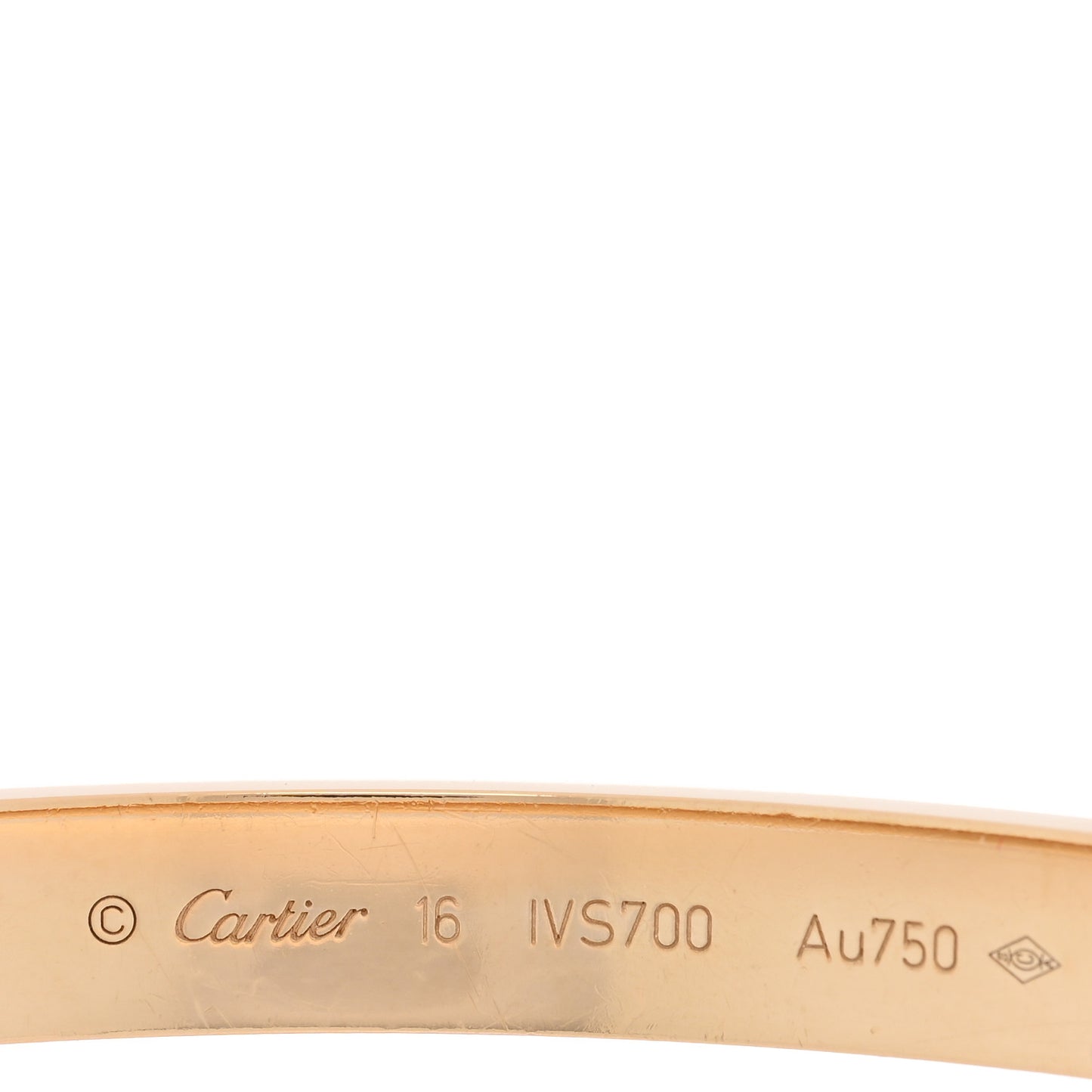 18K Yellow Gold LOVE Bracelet 16